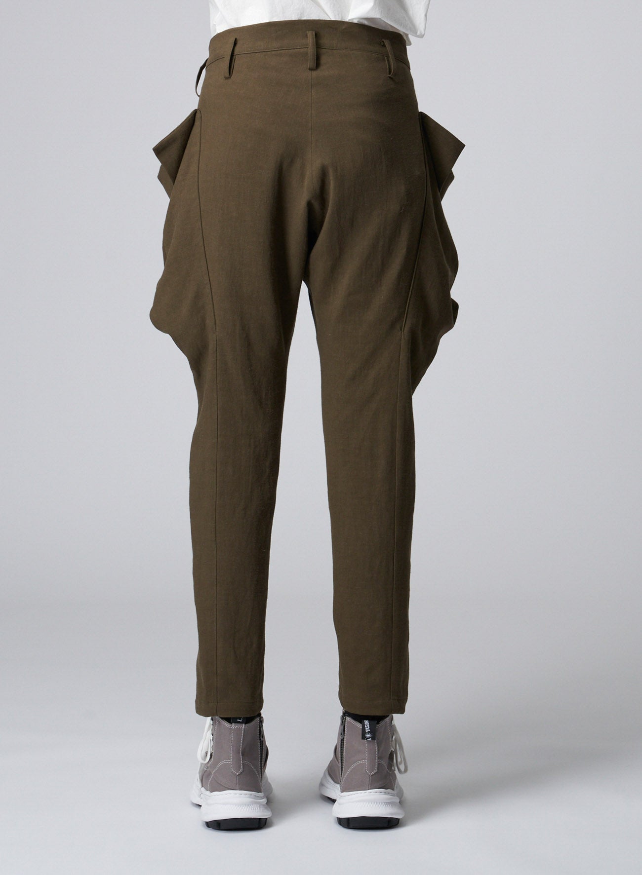 RAYON/LINEN POPLIN PANTS WITH LARGE DRAPEY POCKETS