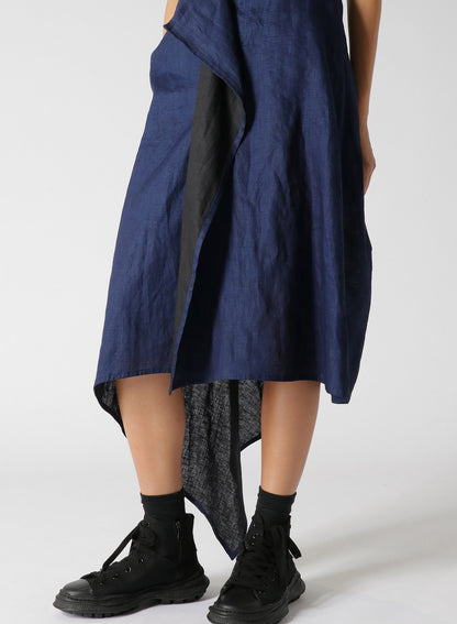 INDIGO + JAPANESE INK WRAP SKIRT