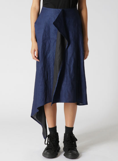 INDIGO + JAPANESE INK WRAP SKIRT