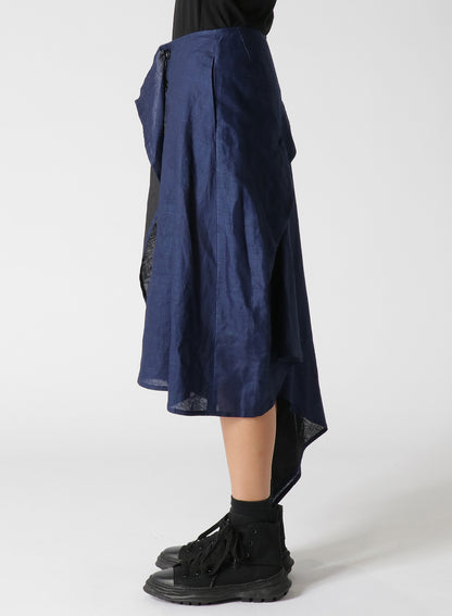 INDIGO + JAPANESE INK WRAP SKIRT