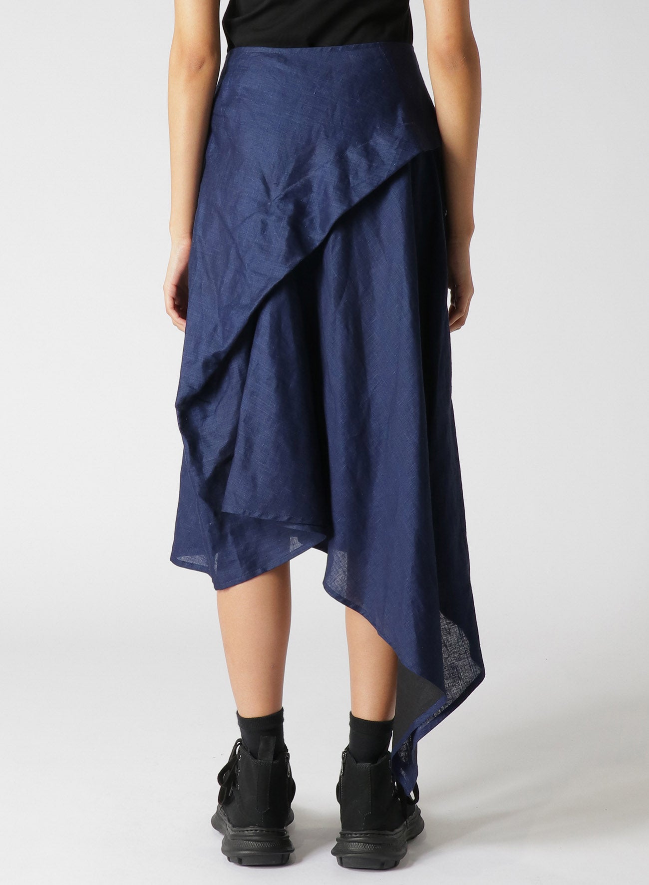 INDIGO + JAPANESE INK WRAP SKIRT