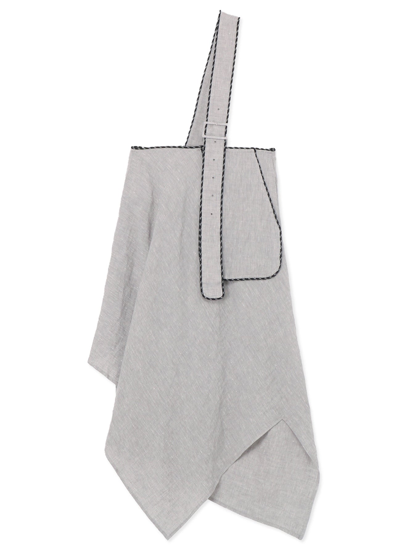 BREATHABLE LINEN/RAYON ASYMMETRIC SKIRT WITH SHOULDER STRAP