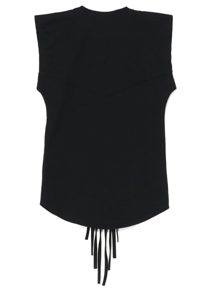 40/2 COTTON PLAIN STITCH VEST WITH FRINGE