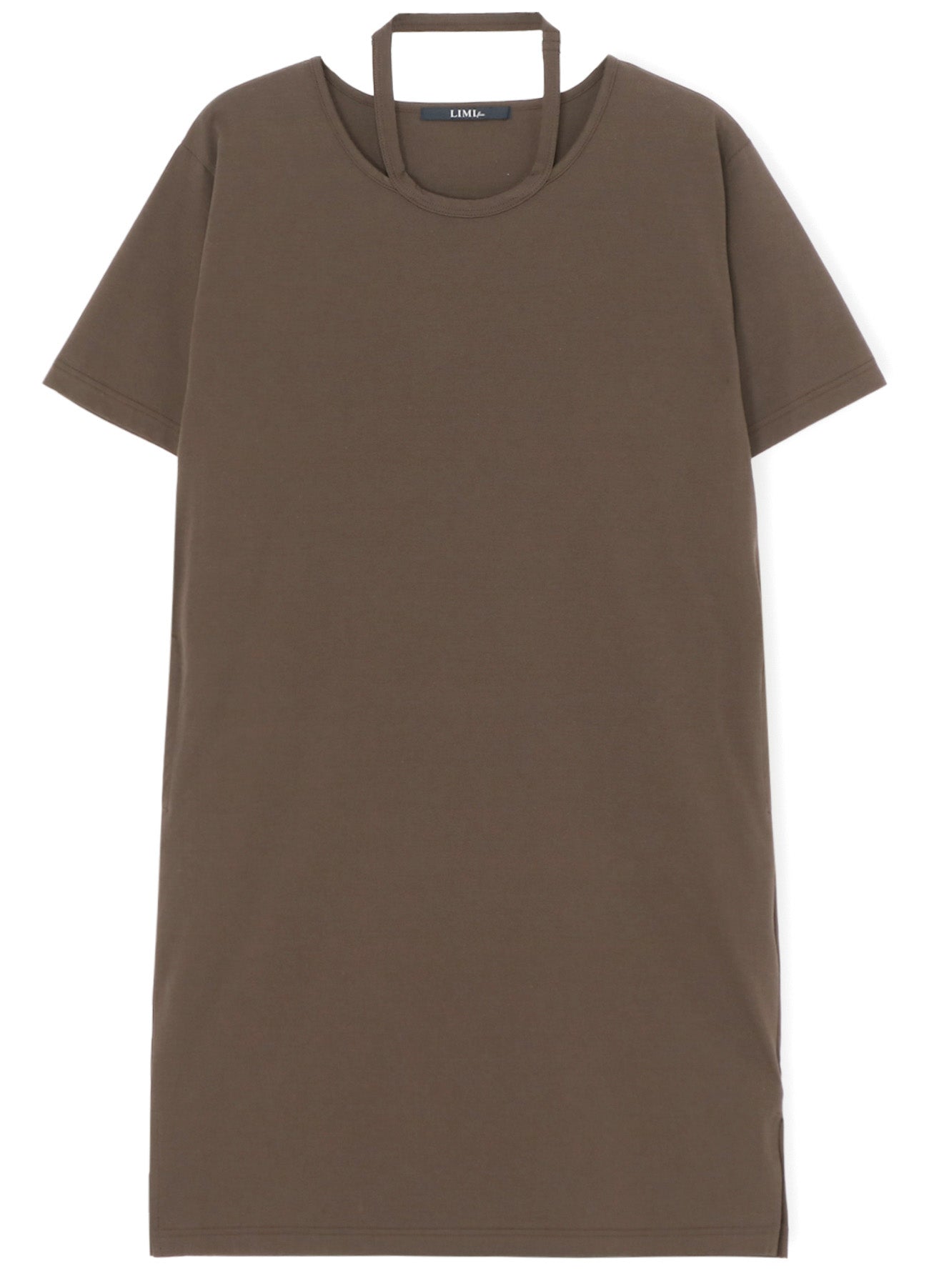 72/2 SINGLE COTTON JERSEY DRESS WITH DECONSTRUCTED NECKLINE