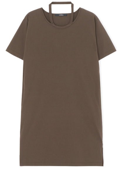 72/2 SINGLE COTTON JERSEY DRESS WITH DECONSTRUCTED NECKLINE