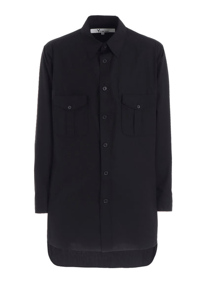 100/2 BROAD SHIRT WITH DOUBLE CHEST PATCH POCKETS