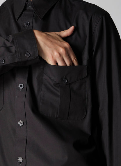 100/2 BROAD SHIRT WITH DOUBLE CHEST PATCH POCKETS