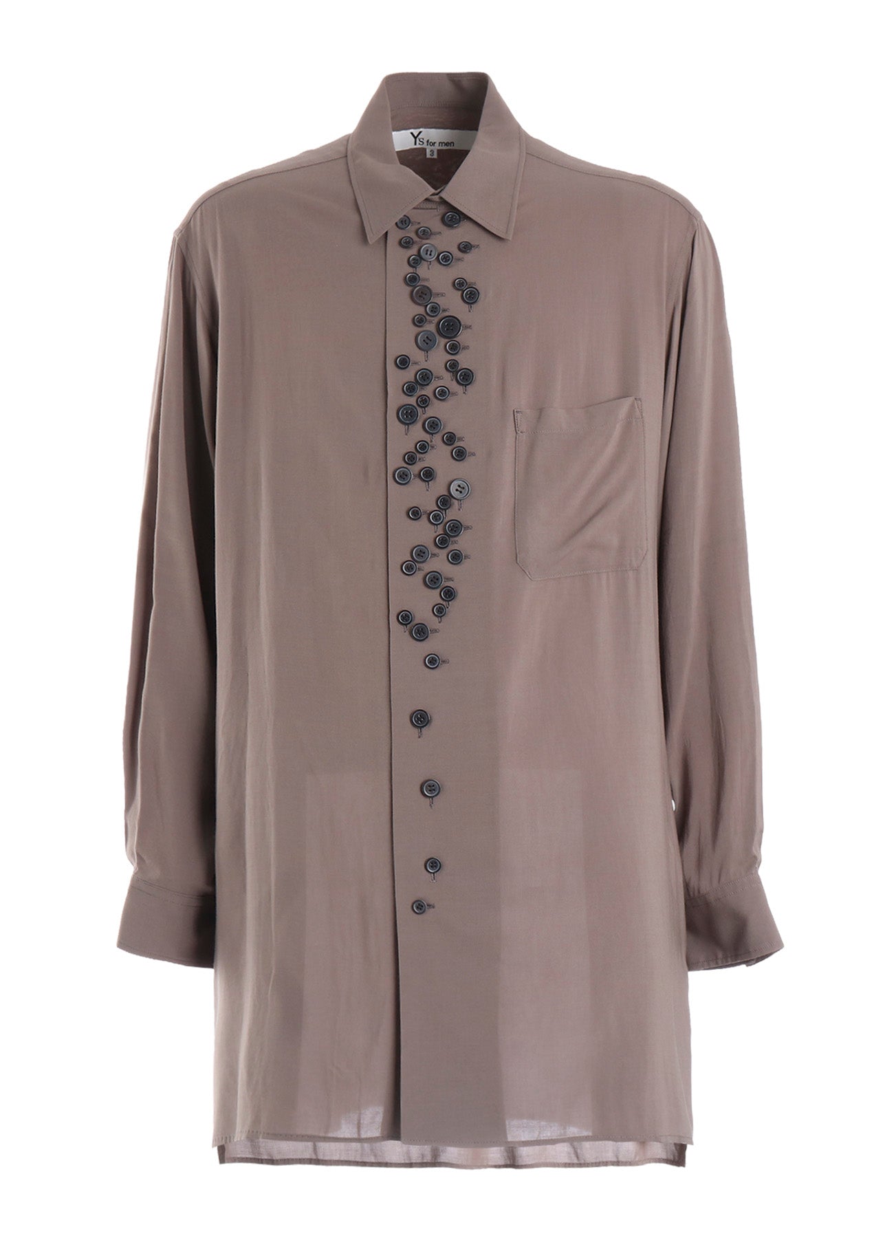 トップス Yohji Yamamoto 92ss Rayon L/S Shirt RAYON LONG SLEEVE SHIRT WITH MANY BUTTONS – THE SHOP YOHJI YAMAMOTO