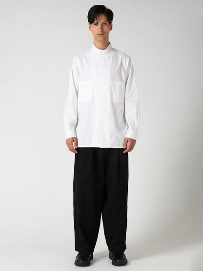 CHEST PANEL STAND-COLLAR SHIRT