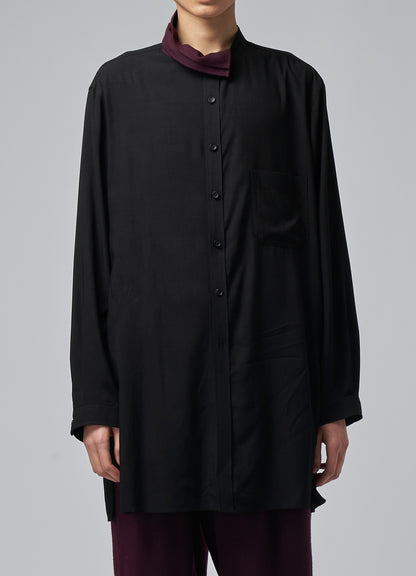 COMBINATION BLOUSE WITH STAND COLLAR