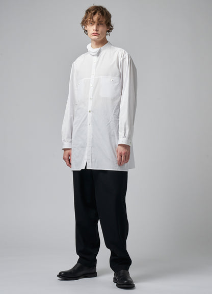 COTTON BROADCLOTH HALF DOUBLE COLLAR SHIRT