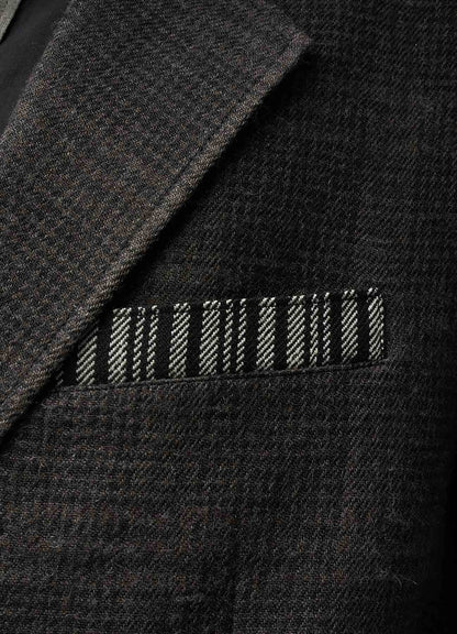 LINEN / WOOL 3-BUTTONS JACKET WITH BOX POCKET