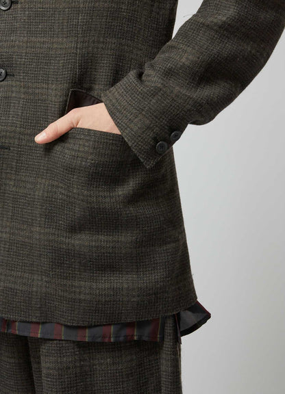 LINEN / WOOL 3-BUTTONS JACKET WITH BOX POCKET