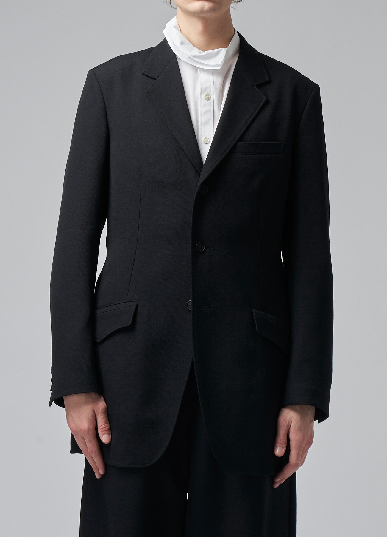 WOOL GABARDINE JACKET WITH FLAP POCKETS