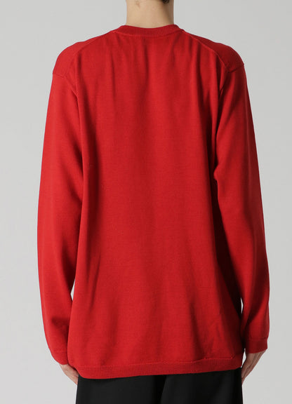 12G JERSEY Y's for men LOGO ROUND NECK KNIT