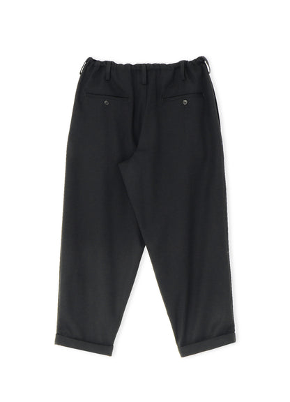 WOOL GABARDINE DRAWSTRING PANTS WITH BOX POCKET ZIG-ZAG STITCH