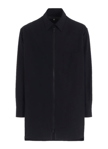 COTTON FLANNEL CHAIN STITCH FRONT ZIP SHIRT