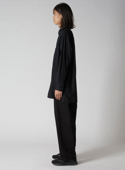 COTTON FLANNEL CHAIN STITCH FRONT ZIP SHIRT