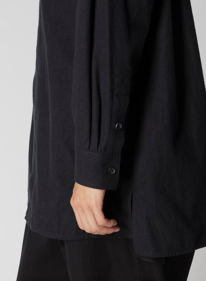 COTTON FLANNEL CHAIN STITCH FRONT ZIP SHIRT