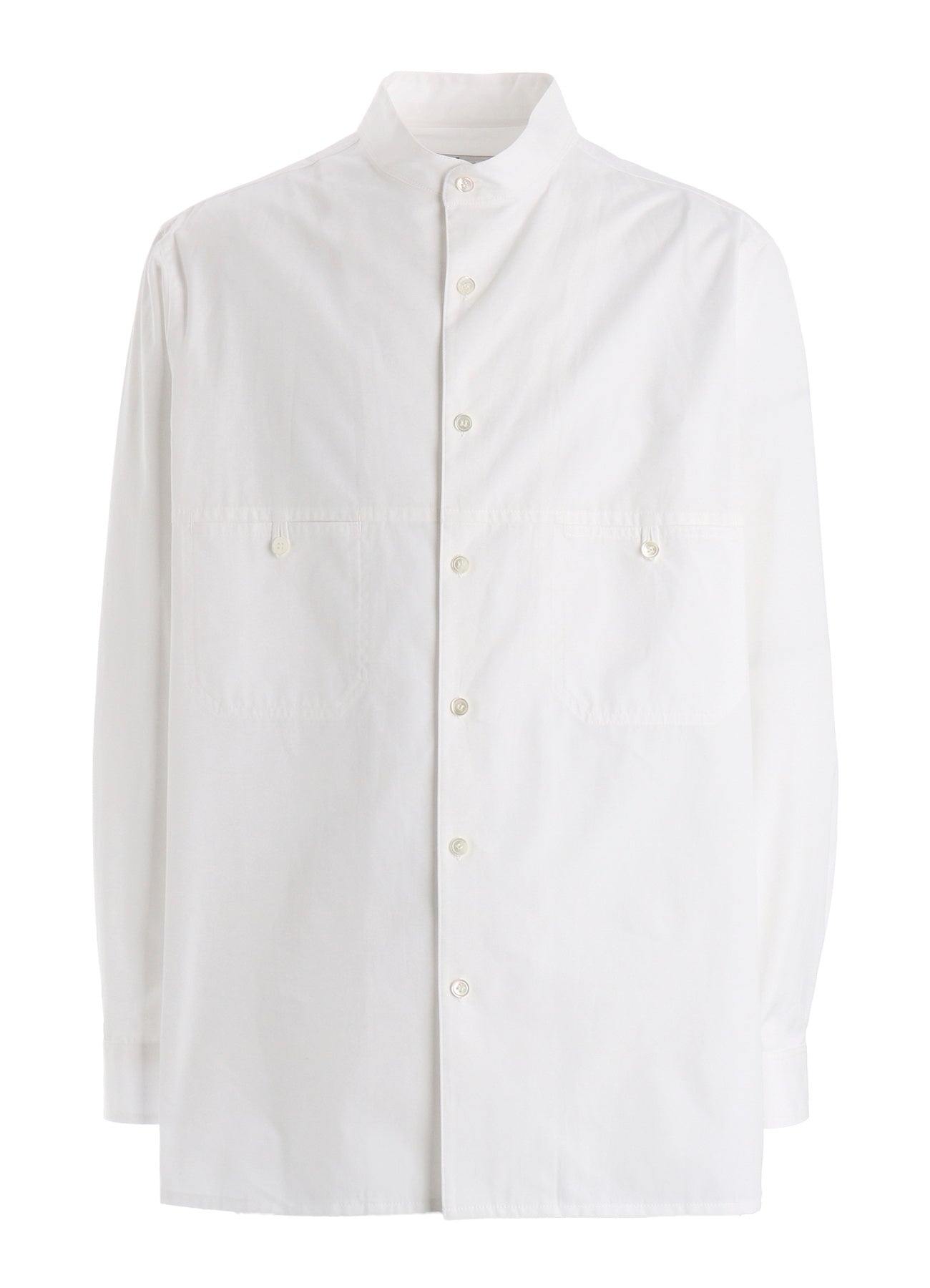 80/2 BROAD CHEST-PANELED STAND-COLLAR BLOUSE – THE SHOP YOHJI YAMAMOTO