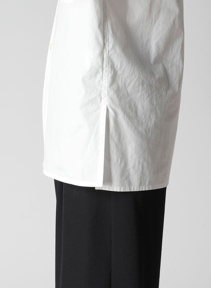 80/2 BROAD CHEST-PANELED STAND-COLLAR BLOUSE