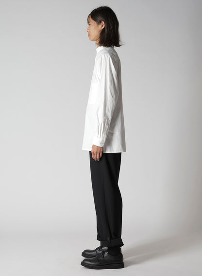 80/2 BROAD CHEST-PANELED STAND-COLLAR BLOUSE