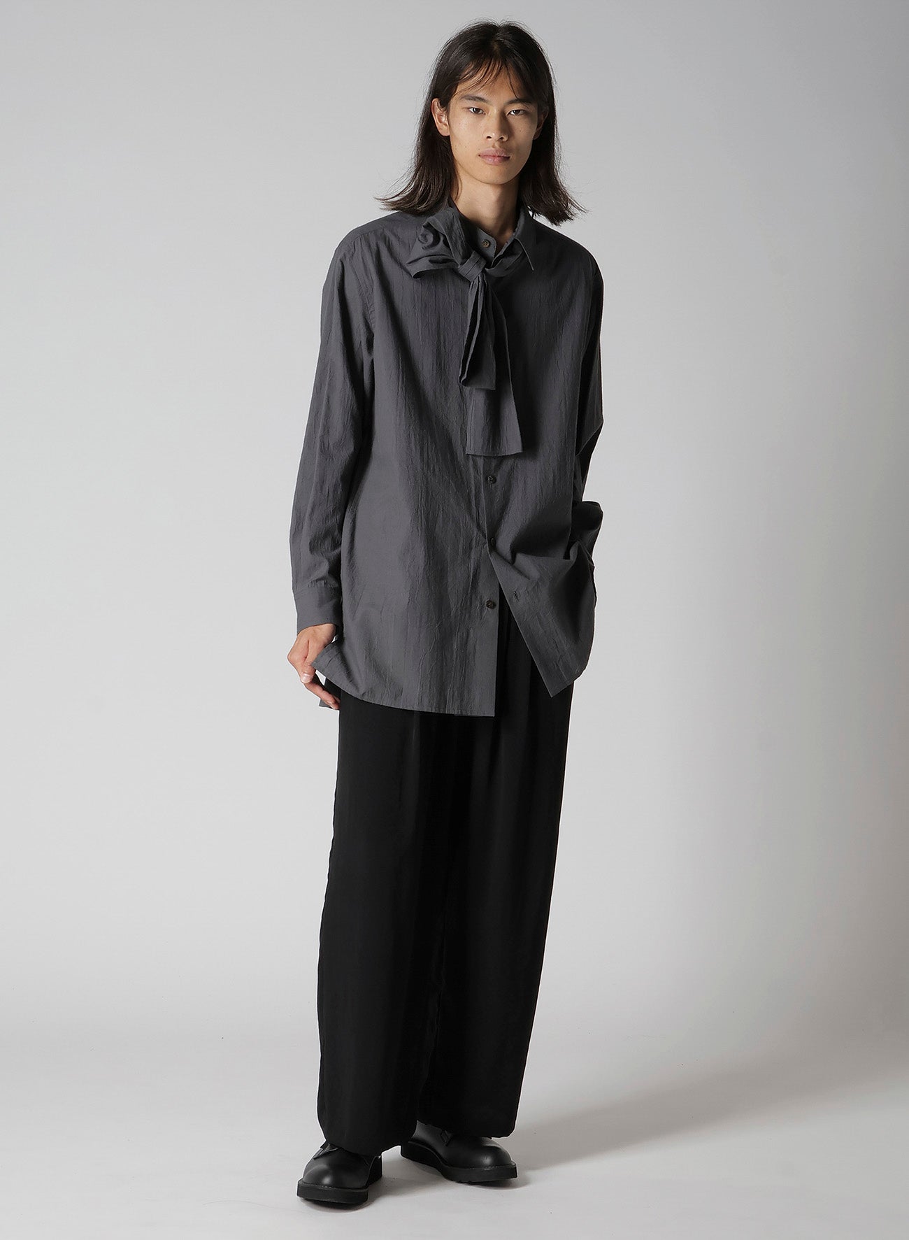 60 WRINKLE LAWN SCARF ATTACHED SHIRT