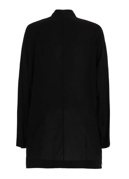 【PIECE UNIQUE】CELLULOSE LAWN FROG BUTTON STAND-COLLAR SHIRT