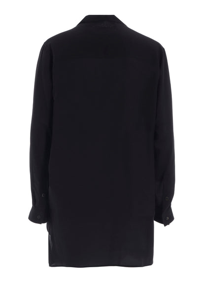 CELLULOSE LAWN OPEN COLLAR LEFT POCKET BLOUSE