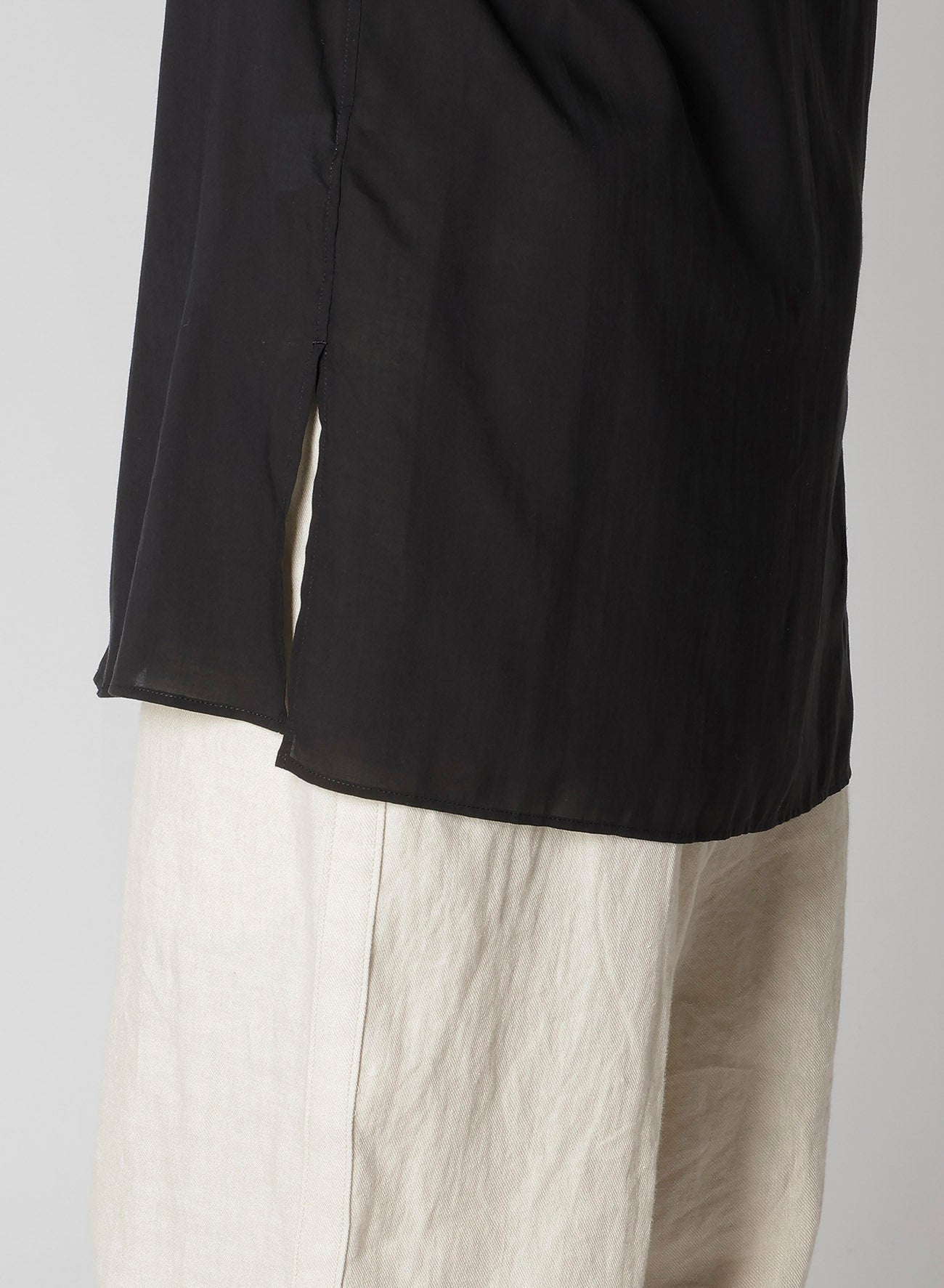 CELLULOSE LAWN OPEN COLLAR LEFT POCKET BLOUSE