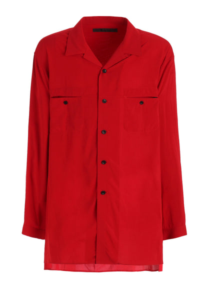 【PIECE UNIQUE】RAYON LAWN OPEN-COLLAR SHIRT WITH HORIZON PANEL