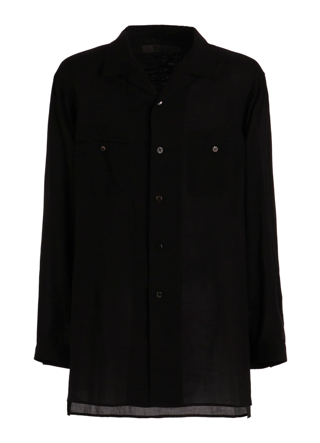 【PIECE UNIQUE】CELLULOSE LAWN OPEN-COLLAR SHIRT WITH HORIZON PANEL