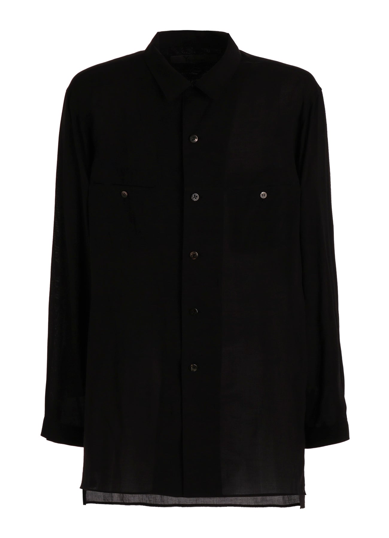 【PIECE UNIQUE】CELLULOSE LAWN OPEN-COLLAR SHIRT WITH HORIZON PANEL