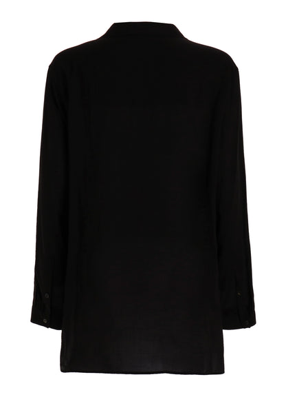 【PIECE UNIQUE】CELLULOSE LAWN OPEN-COLLAR SHIRT WITH HORIZON PANEL