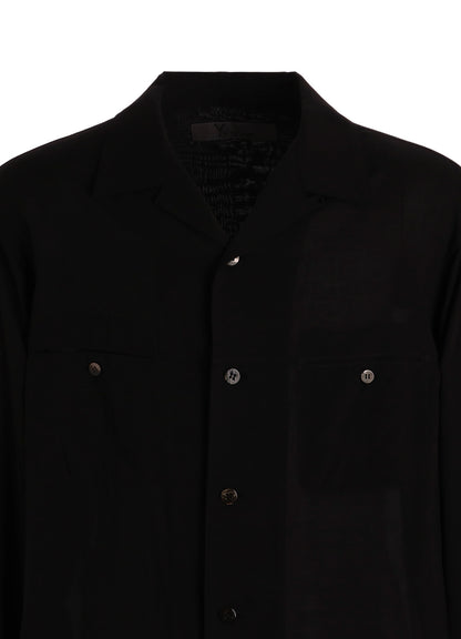 【PIECE UNIQUE】CELLULOSE LAWN OPEN-COLLAR SHIRT WITH HORIZON PANEL