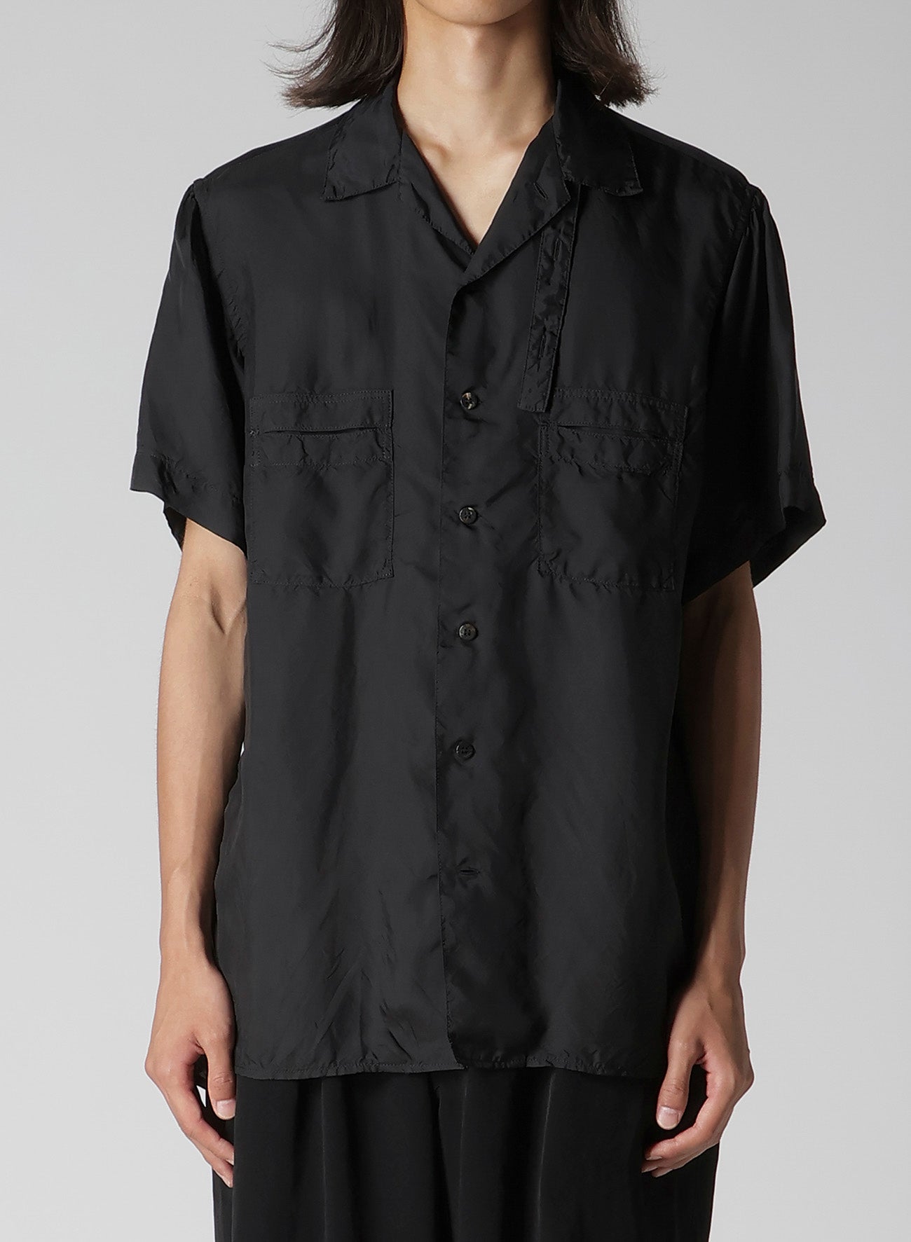 CHAIN STITCH OPEN-COLLAR SHORT SLEEVE SHIRT – THE SHOP YOHJI YAMAMOTO