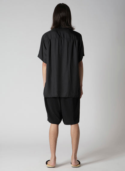 CHAIN STITCH OPEN-COLLAR SHORT SLEEVE SHIRT