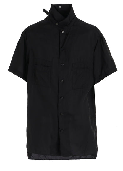 CHAIN STITCH OPEN-COLLAR SHORT SLEEVE SHIRT