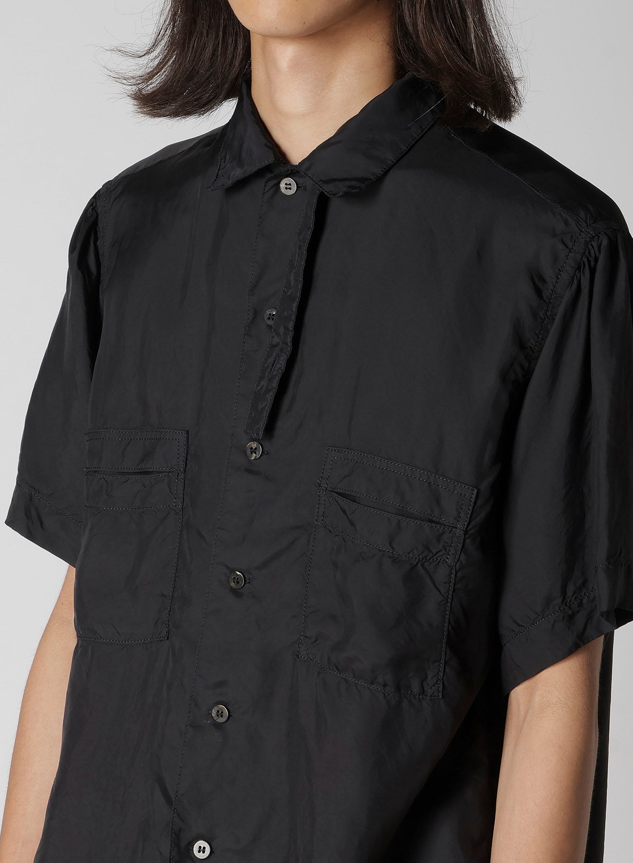 CHAIN STITCH OPEN-COLLAR SHORT SLEEVE SHIRT – THE SHOP YOHJI YAMAMOTO