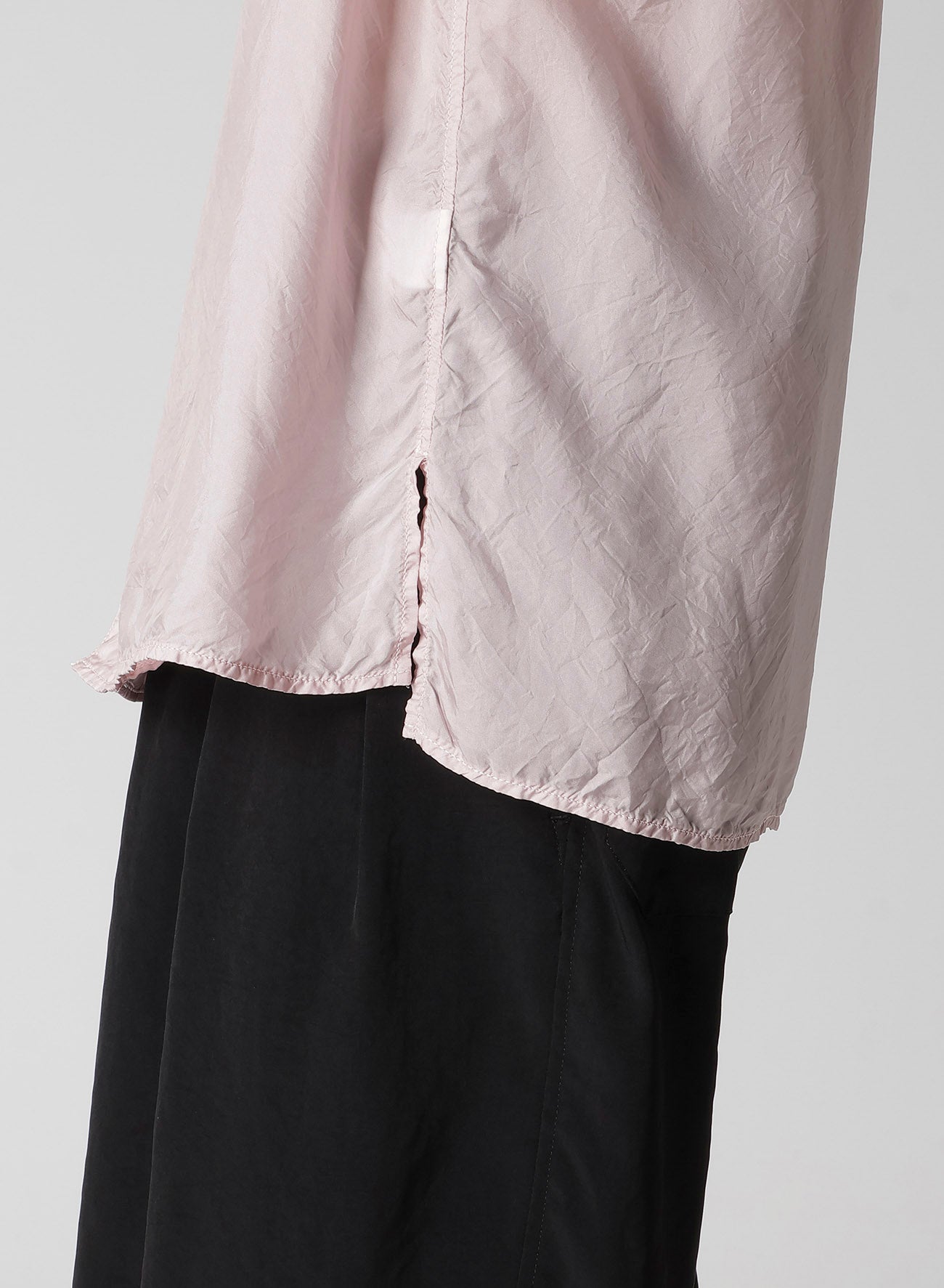 CHAIN STITCH OPEN-COLLAR SHORT SLEEVE SHIRT