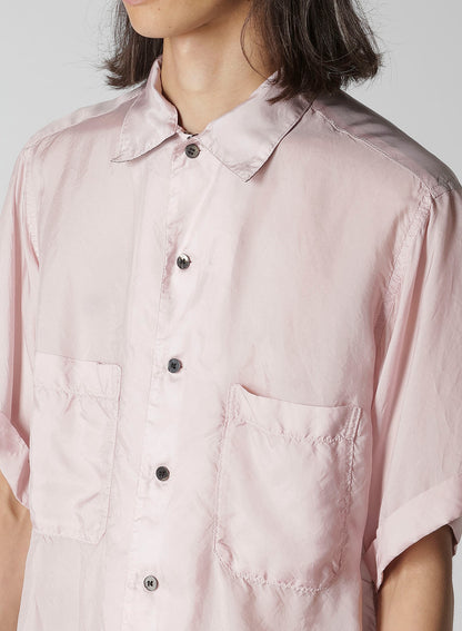 CHAIN STITCH OPEN-COLLAR SHORT SLEEVE SHIRT