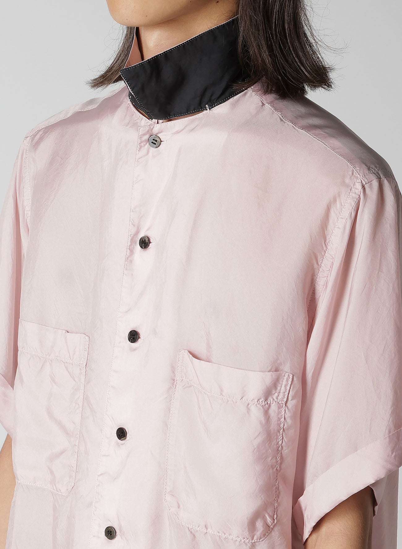 CHAIN STITCH OPEN-COLLAR SHORT SLEEVE SHIRT – THE SHOP YOHJI YAMAMOTO