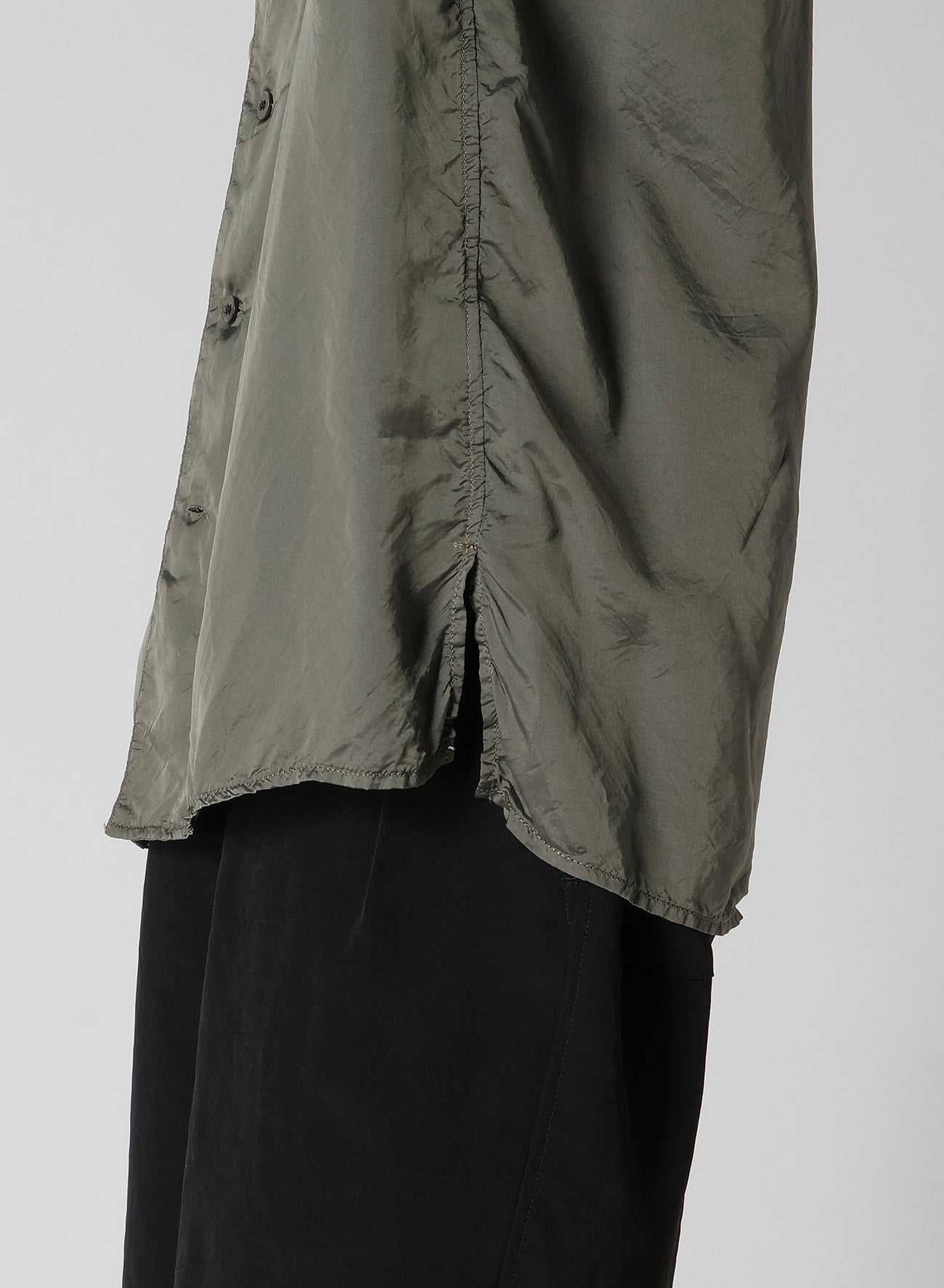 CHAIN STITCH OPEN-COLLAR SHORT SLEEVE SHIRT