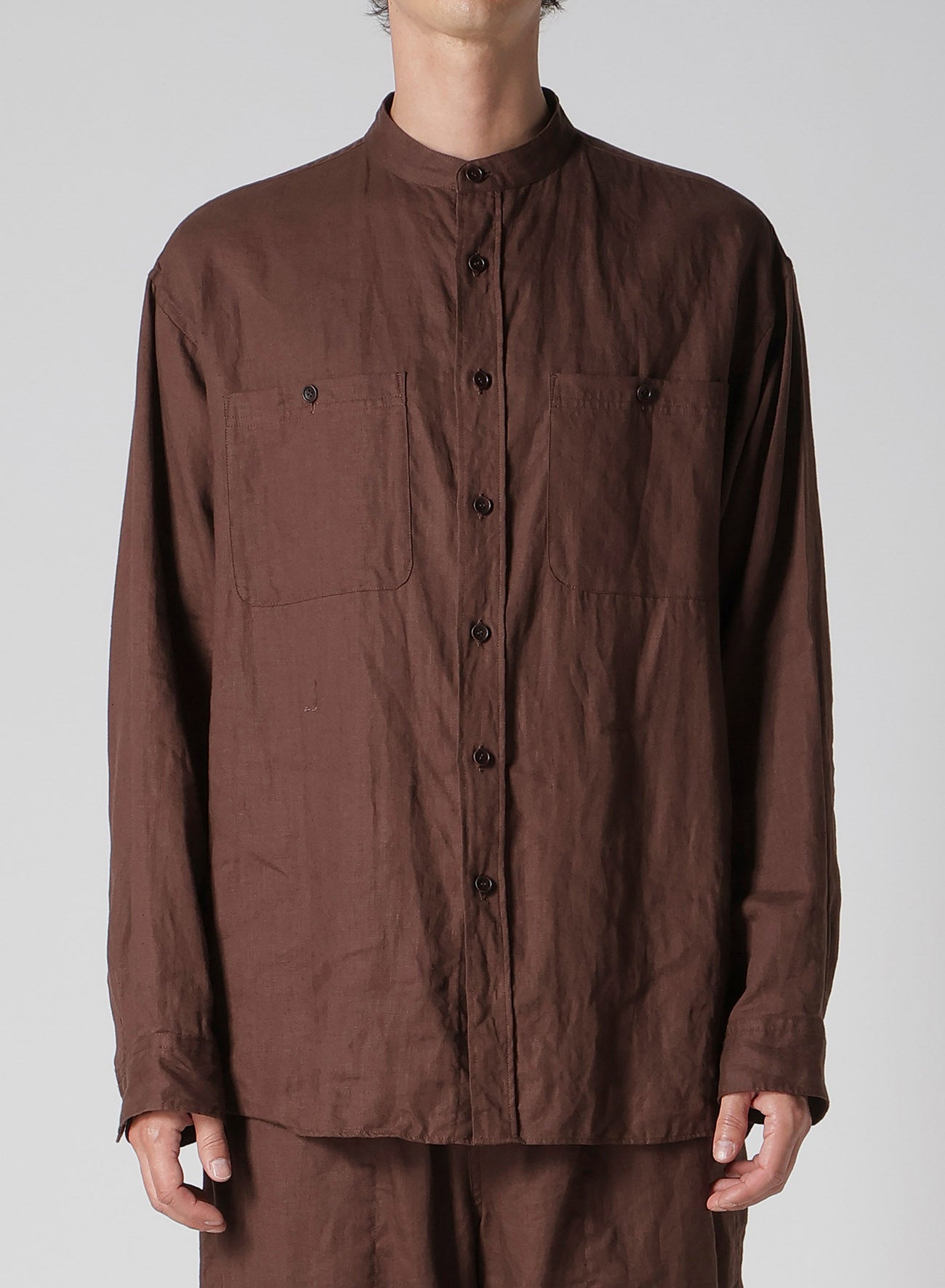 【Y's for men × MASSES】LINEN STAND COLLAR SHIRT