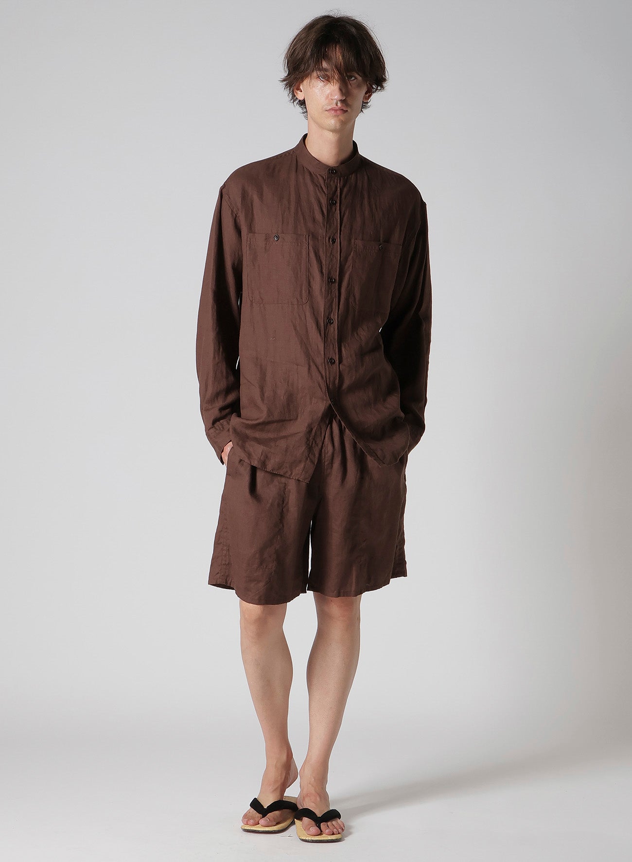 【Y's for men × MASSES】LINEN STAND COLLAR SHIRT