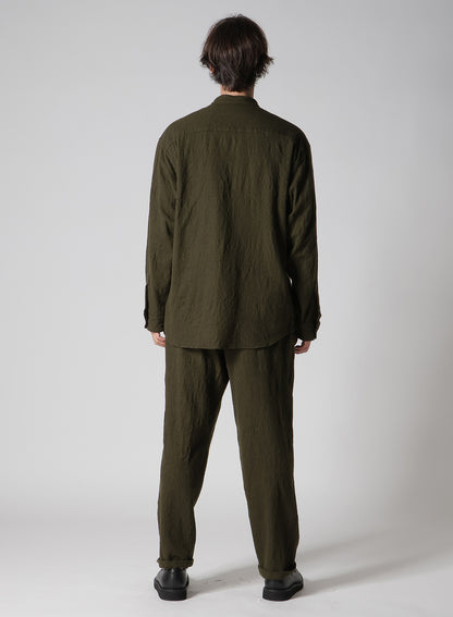 【Y's for men × MASSES】 SHRINK SERGE STAND COLLAR SHIRT