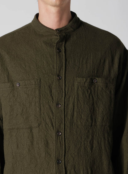 【Y's for men × MASSES】 SHRINK SERGE STAND COLLAR SHIRT