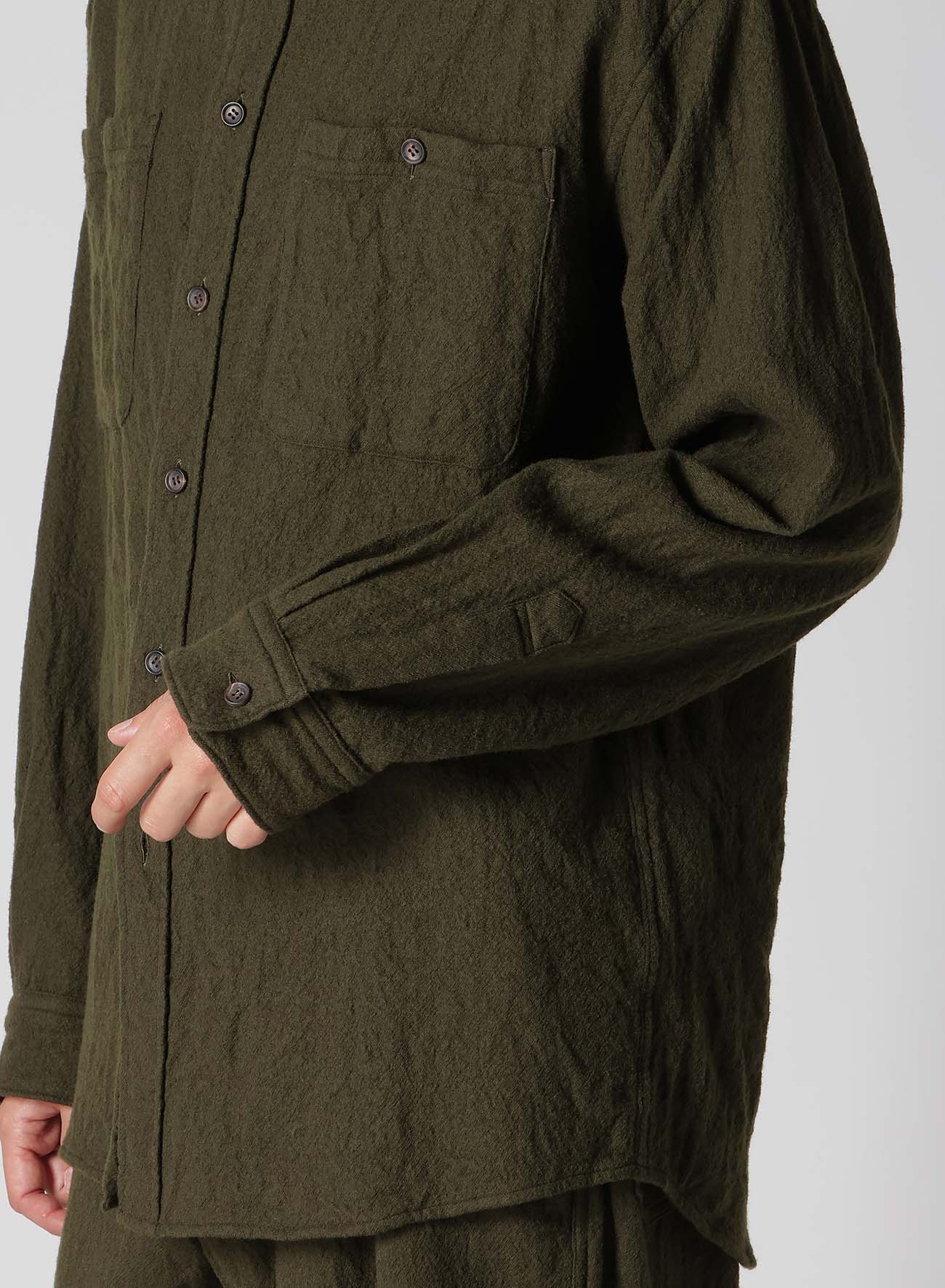 【Y's for men × MASSES】 SHRINK SERGE STAND COLLAR SHIRT