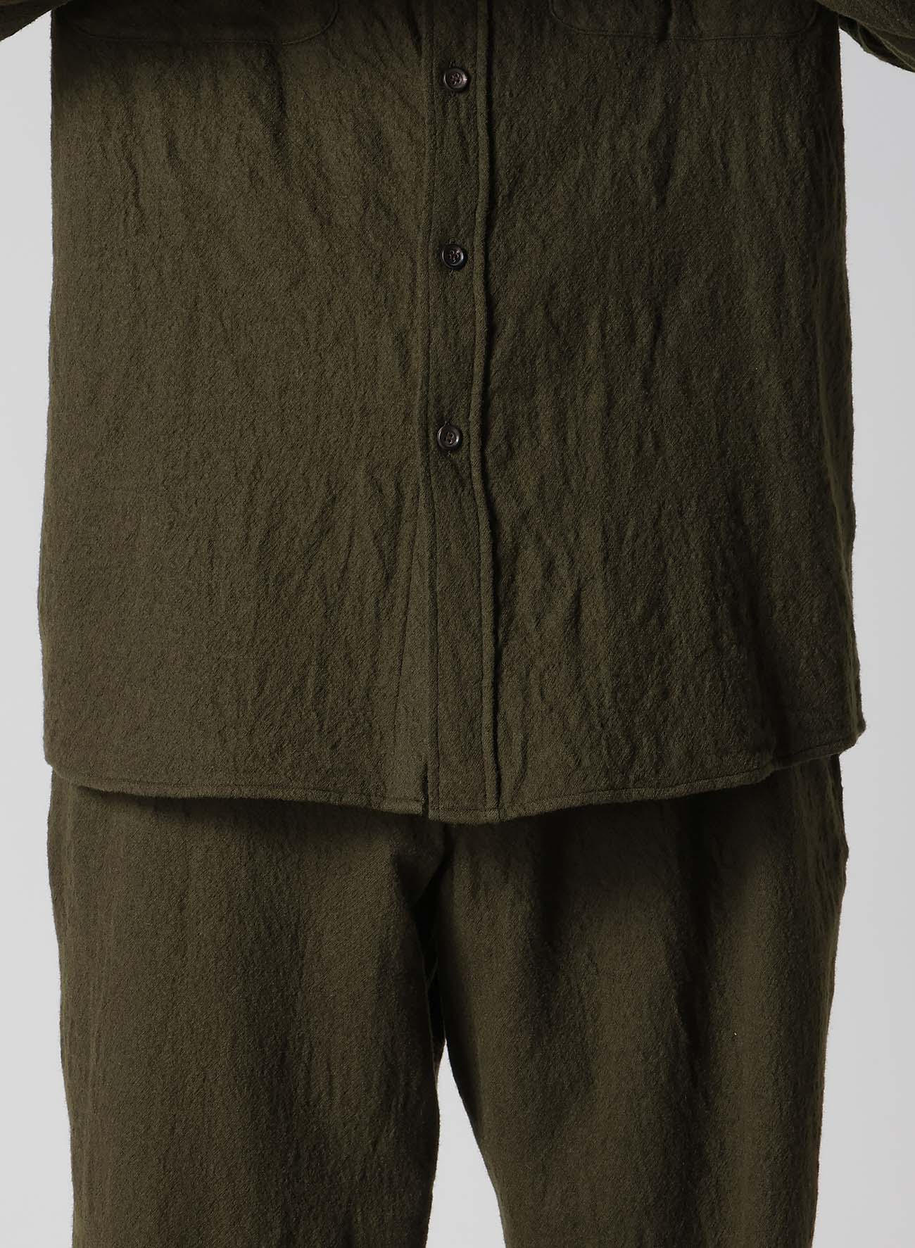 【Y's for men × MASSES】 SHRINK SERGE STAND COLLAR SHIRT