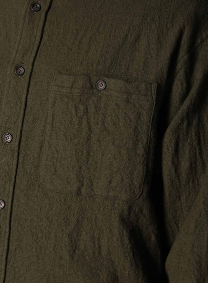 【Y's for men × MASSES】 SHRINK SERGE STAND COLLAR SHIRT